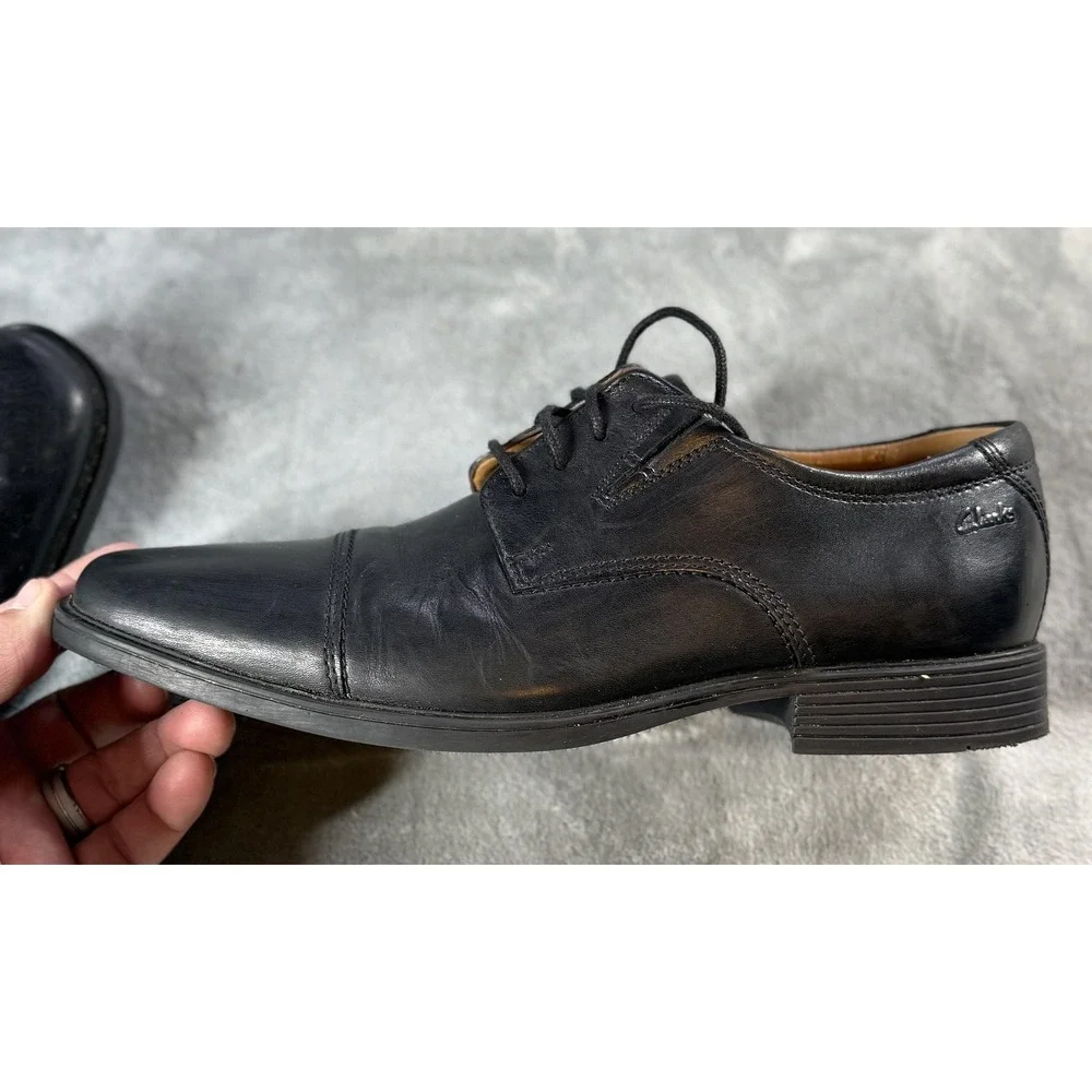 Clarks Collection Shoes Mens Size 8.5 Black Tilden Cap Toe Oxford Dress‎ Cushion